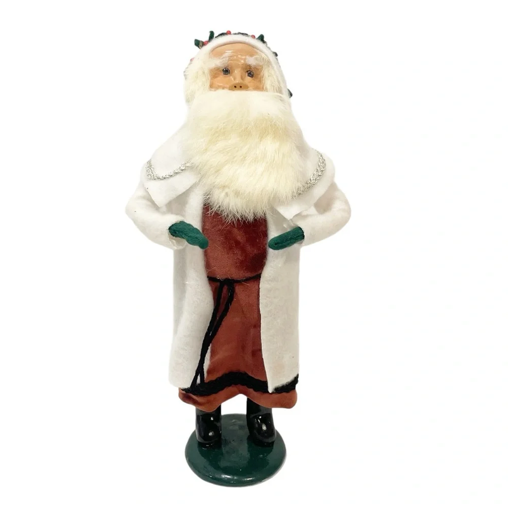 1989 Byers Choice Vintage Carolers‎ Santa in White Coat Bendable Arms Decor